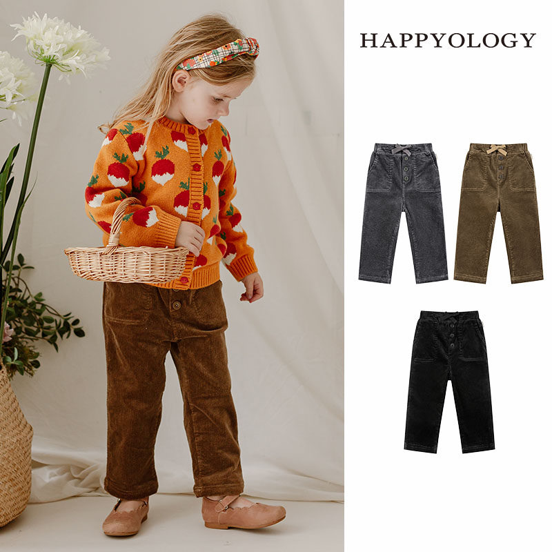 Happyology英国儿童秋冬装新款长裤男童裤子灯芯绒加绒女童九分裤,童装/婴儿装/亲子装,裤子,淘宝优惠券,粉丝福利购,淘宝优惠卷