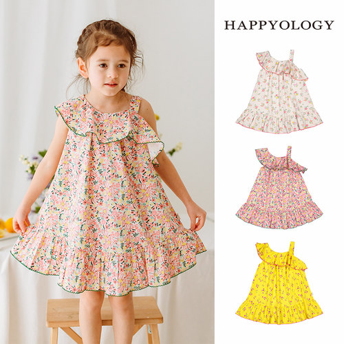 Happyology英国女童连衣裙吊带碎花英伦裙子夏季儿童连身裙
