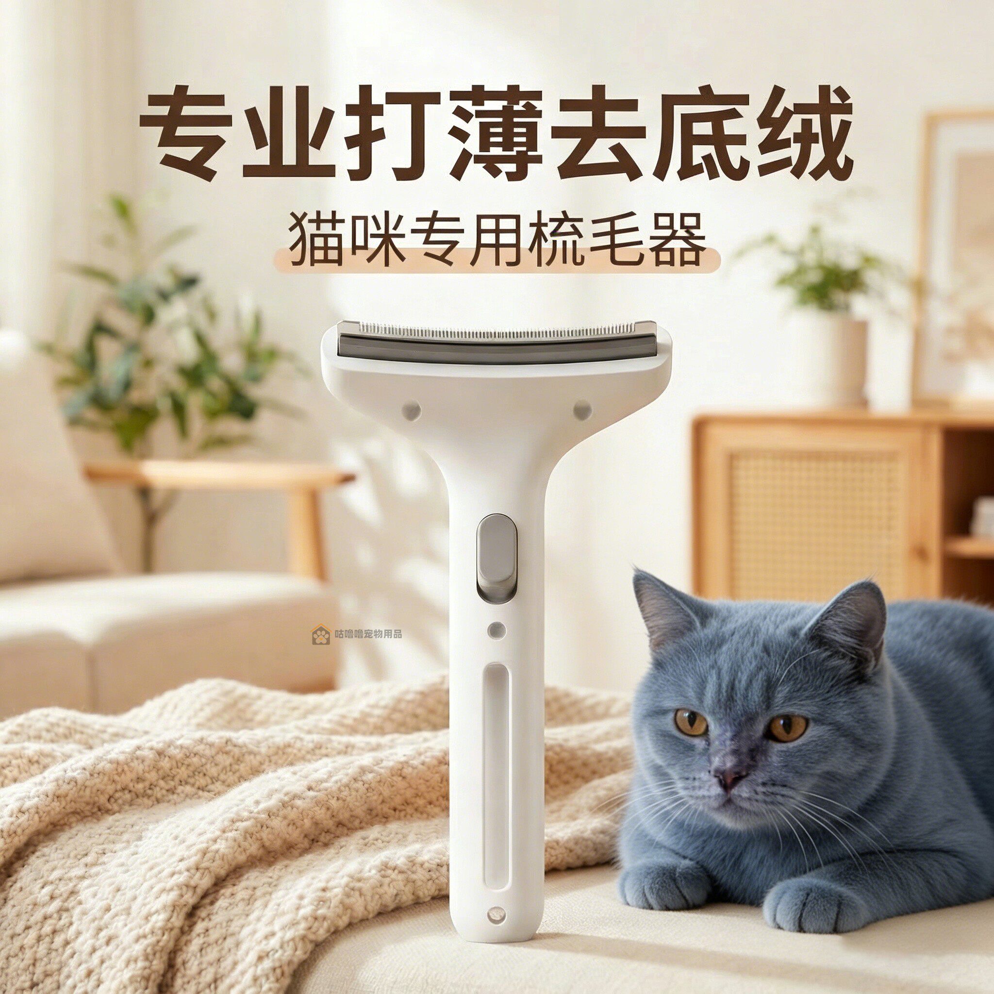 蓝猫咪梳毛专用梳子梳狗毛掉毛开结梳刷子打薄器