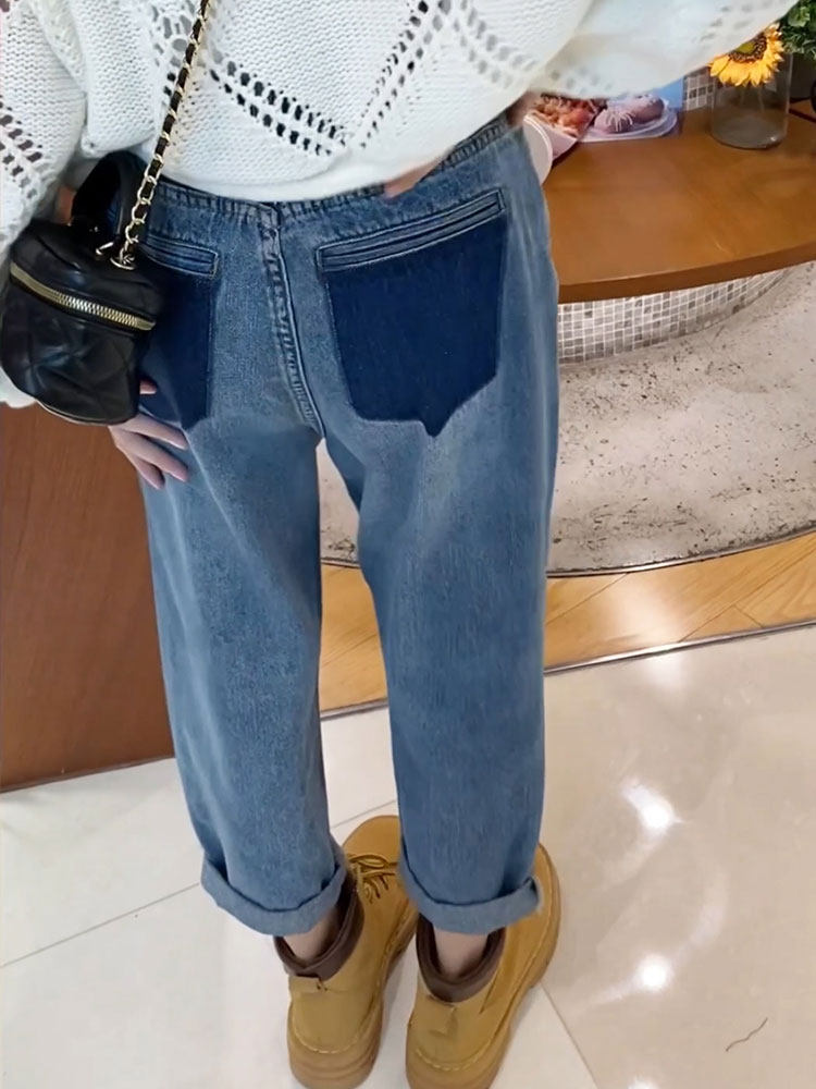DENIM HAREM PANTS WOMENS HIGH-WAISTED LOOSE DADDY PANTS WOMENS SPRING AND AUTUMN CLOTHES 2023 NEW DESIGN SENSE SMALL PANTS