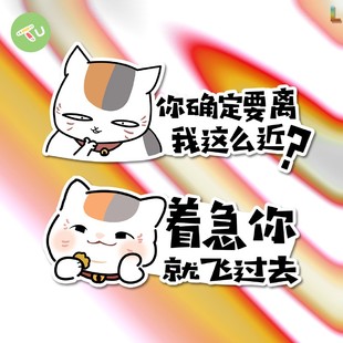夏目友人帐猫咪老师斑新手着急你就飞过去汽车反光贴玻璃窗静电贴
