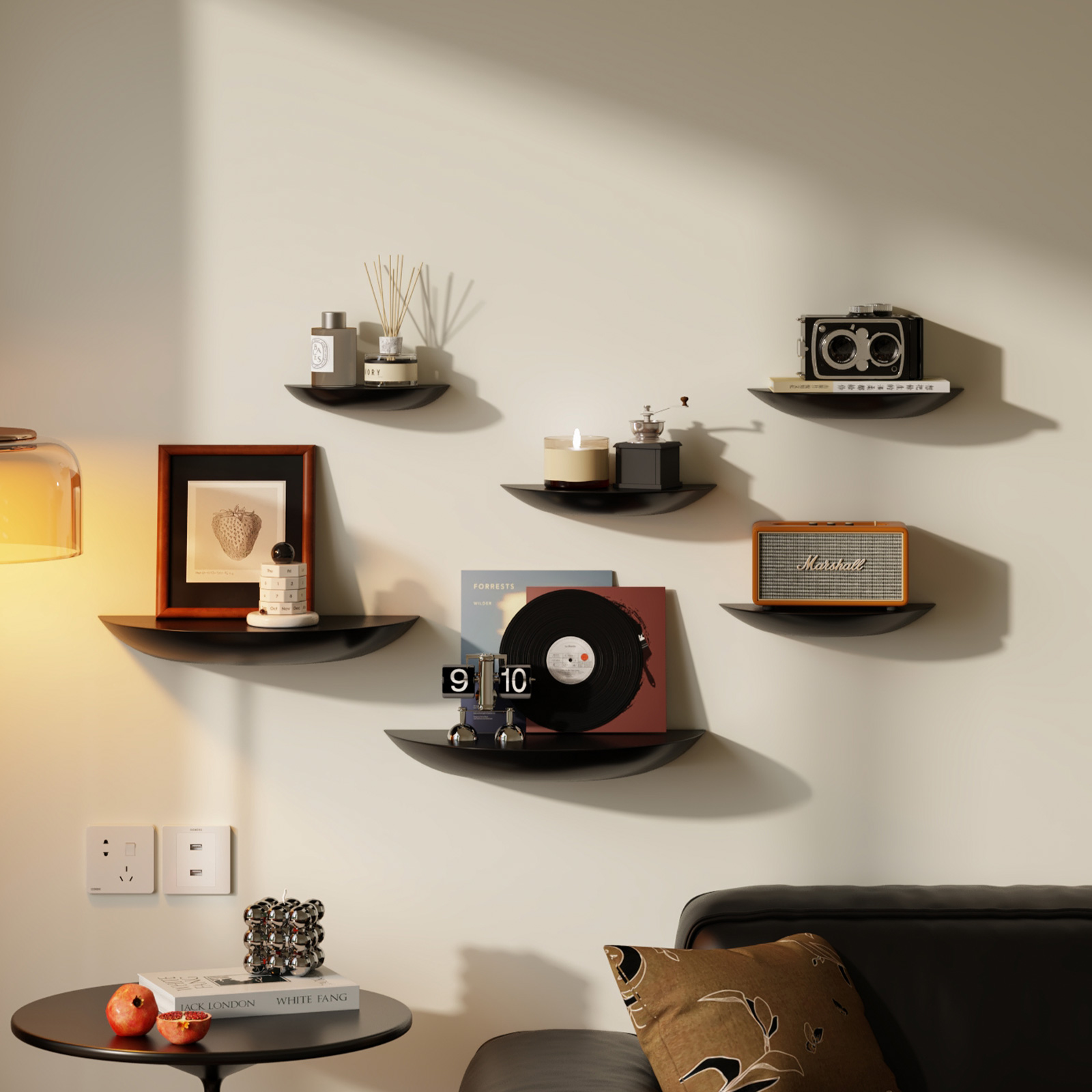 墙上置物架免打孔隔板