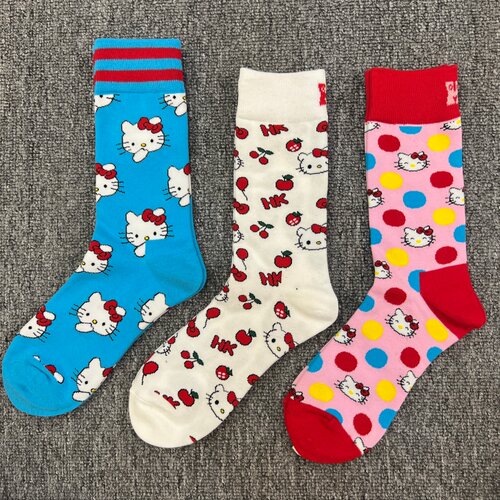 happysocks瑞典潮牌彩色中筒袜子