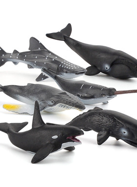 仿真静态海洋生物模型 多款海豚魔鱼锤头鲨海底世界摆件