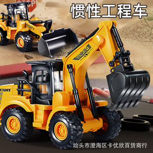 合金儿童工程车玩具男孩挖掘机推土车压路机搅拌车铲车玩具车 新款