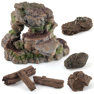 仿真森林山洞石头树桩沙盘微景观 动物侏罗纪恐龙场景摆件