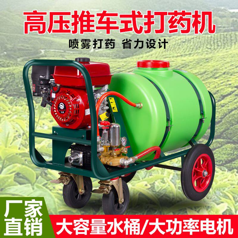 汽油柴油动力手推式打药机农用高压喷雾器槟榔打药车消毒园林消毒