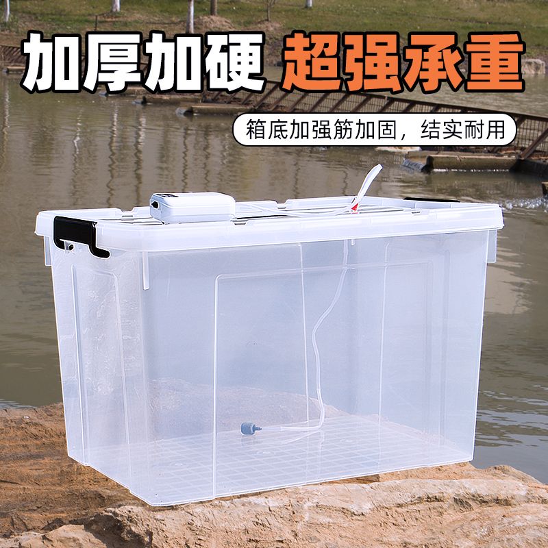 户外增氧钓鱼箱后备箱活鱼桶大容量塑料箱加厚海鲜水产养殖箱鱼缸
