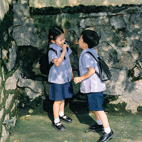 泰国泰式儿童校服夏季幼儿园男女童jk套装中小学生毕业班服学院风