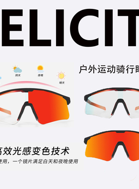 ELICIT户外运动骑行眼镜智能变色防风尘防紫外线日夜两用护目镜
