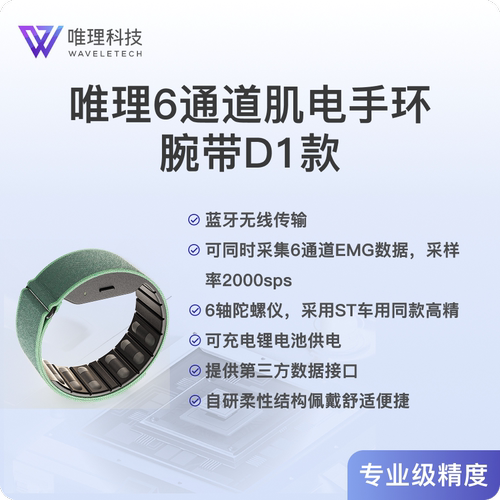 唯理6通道肌电手环EMG数采D1款