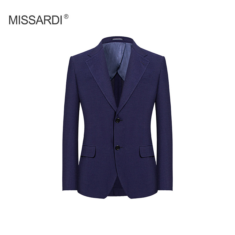 MISSARDI米纱迪 蓝海随风 藏蓝色春夏时尚气质酮氨丝休闲西服