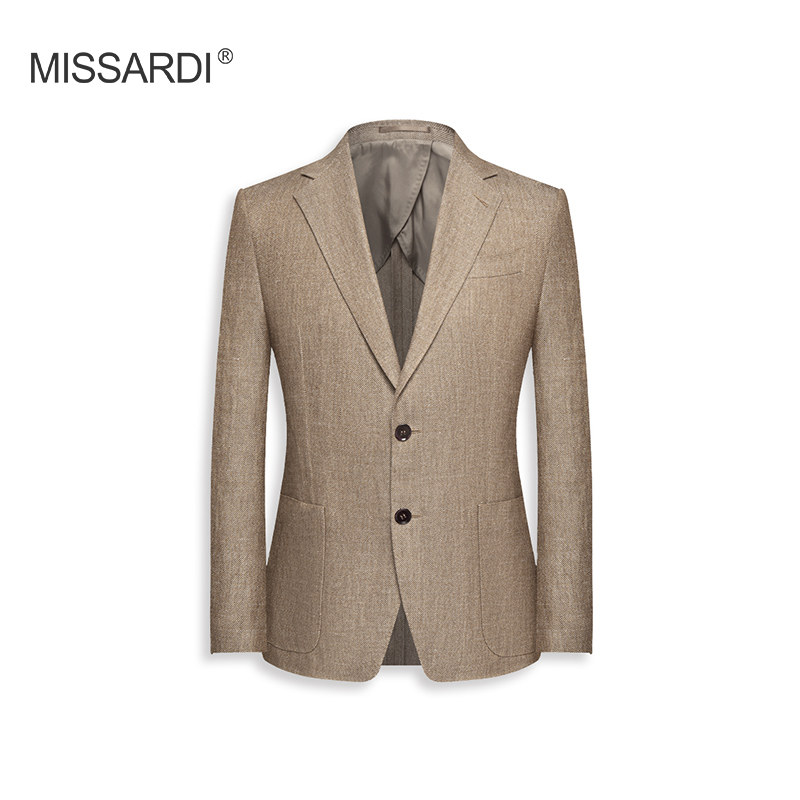 MISSARDI米纱迪 春夏高端亚麻系列时尚休闲男士平驳领修身西服