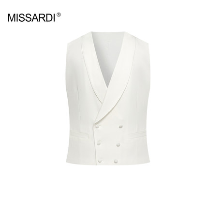 MISSARDI米纱迪 绅士青果领白色西装背心 宴会设计师高端款