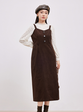 鲁思蒂美拉德吊带连衣裙2024新款女春秋气质显瘦时尚性感长款裙子