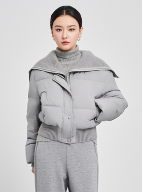 鲁思蒂轻薄羽绒服2024新款女冬季气质时尚短款轻便保暖白鸭绒外套
