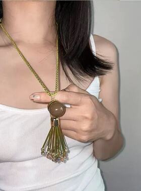 太空人宇航员毛衣长款项链高级感