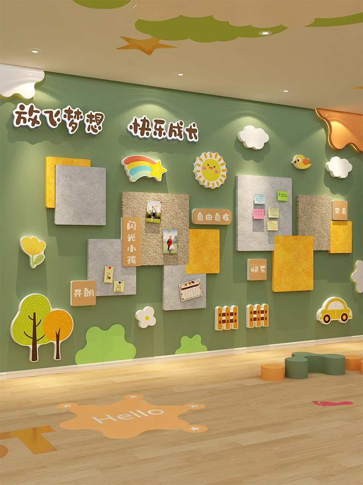 幼儿园墙面装饰环创材料主题成品文化新开学期场景布置走廊毛毡板,家居饰品,软装墙贴,淘宝优惠券,粉丝福利购,淘宝优惠卷
