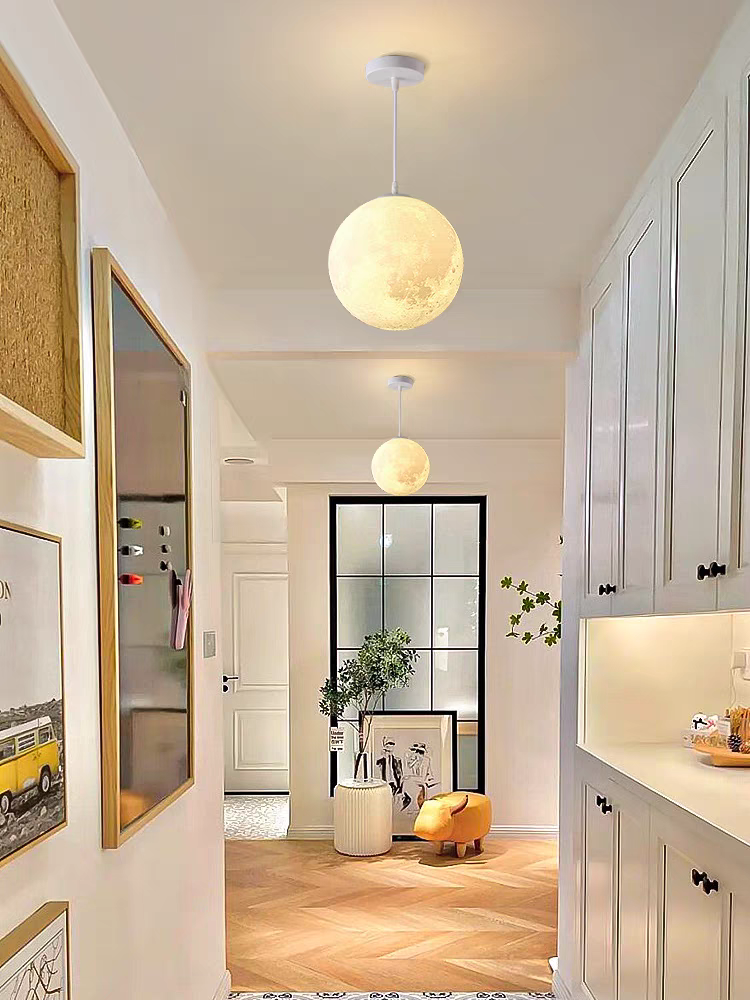 瓦数高亮楼梯阶梯创意月球吊灯