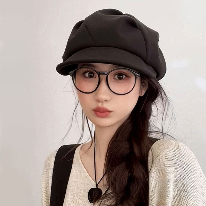 八角云朵帽女款英伦复古贝雷帽