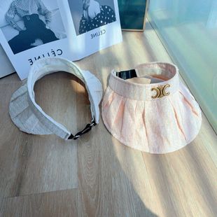 凯旋门金属字母空顶帽夏季新款防晒帽遮阳帽2024新款防紫外线帽子