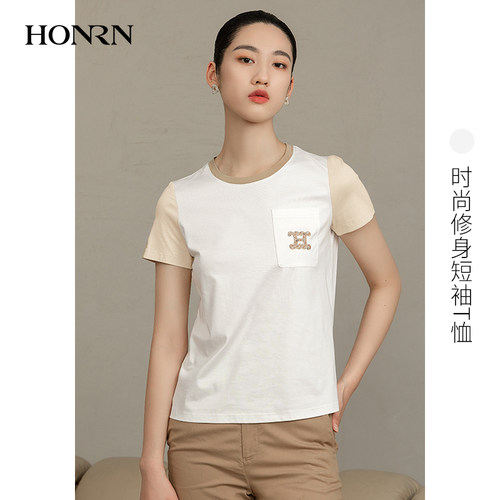 红人夏季修身短袖T恤女简约百搭