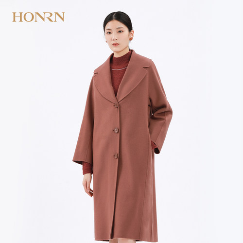 HONRN/红人羊毛长款呢大衣
