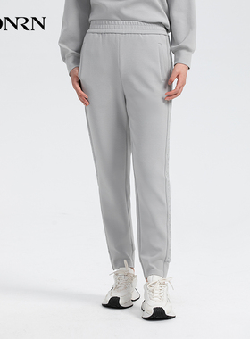 HONRN/红人灰色长裤子修身显瘦束脚运动休闲裤女春秋HH33OK815
