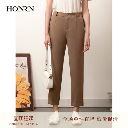 HONRN/红人毛呢直筒西装裤休闲裤