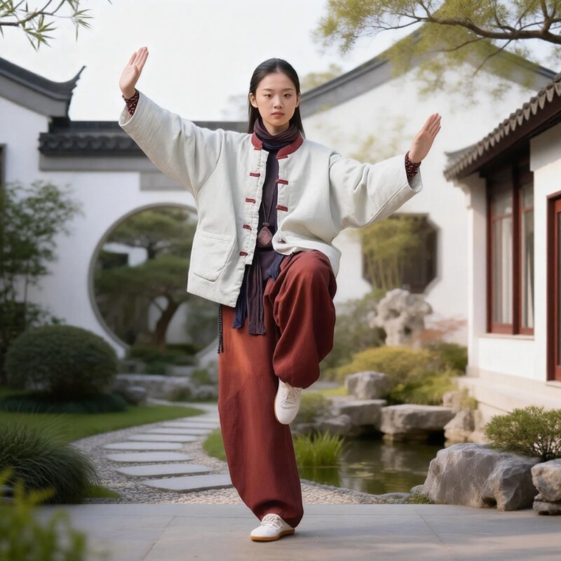 款中式禅意佛系太极棉袄女士冬季新棉麻夹棉外套禅修八段锦练功服