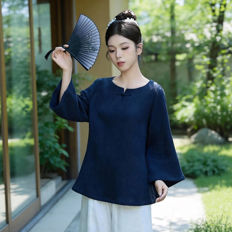 2026新款茶服春装衣徒棉麻禅意佛系高端女装新中式上衣国风禅服女