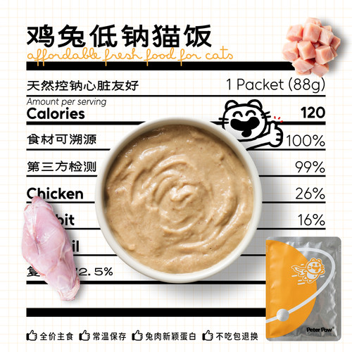 猫厨狗灶低磷低钠猫咪自制新鲜猫饭全价主食湿粮餐包罐头猫粮鲜粮
