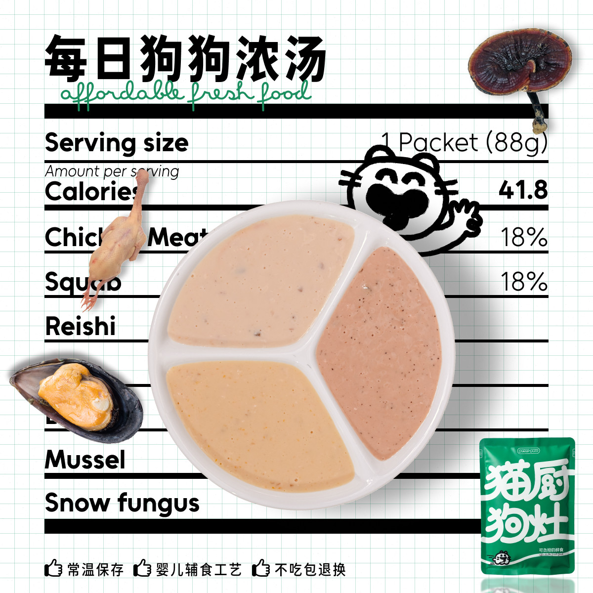 猫厨狗灶宠物鲜食狗用浓汤包零食湿粮包拌饭补水食疗开胃调节肠胃,宠物/宠物食品及用品,狗零食湿粮包/餐盒,淘宝优惠券,粉丝福利购,淘宝优惠卷