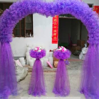 婚庆全纱花门绢花拱门雪纱花拱门开业店庆幸福门拱形花架婚礼道具