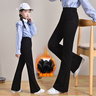 女童加绒裤子秋冬2025新款儿童加厚显瘦卫裤初中生洋气百搭休闲裤
