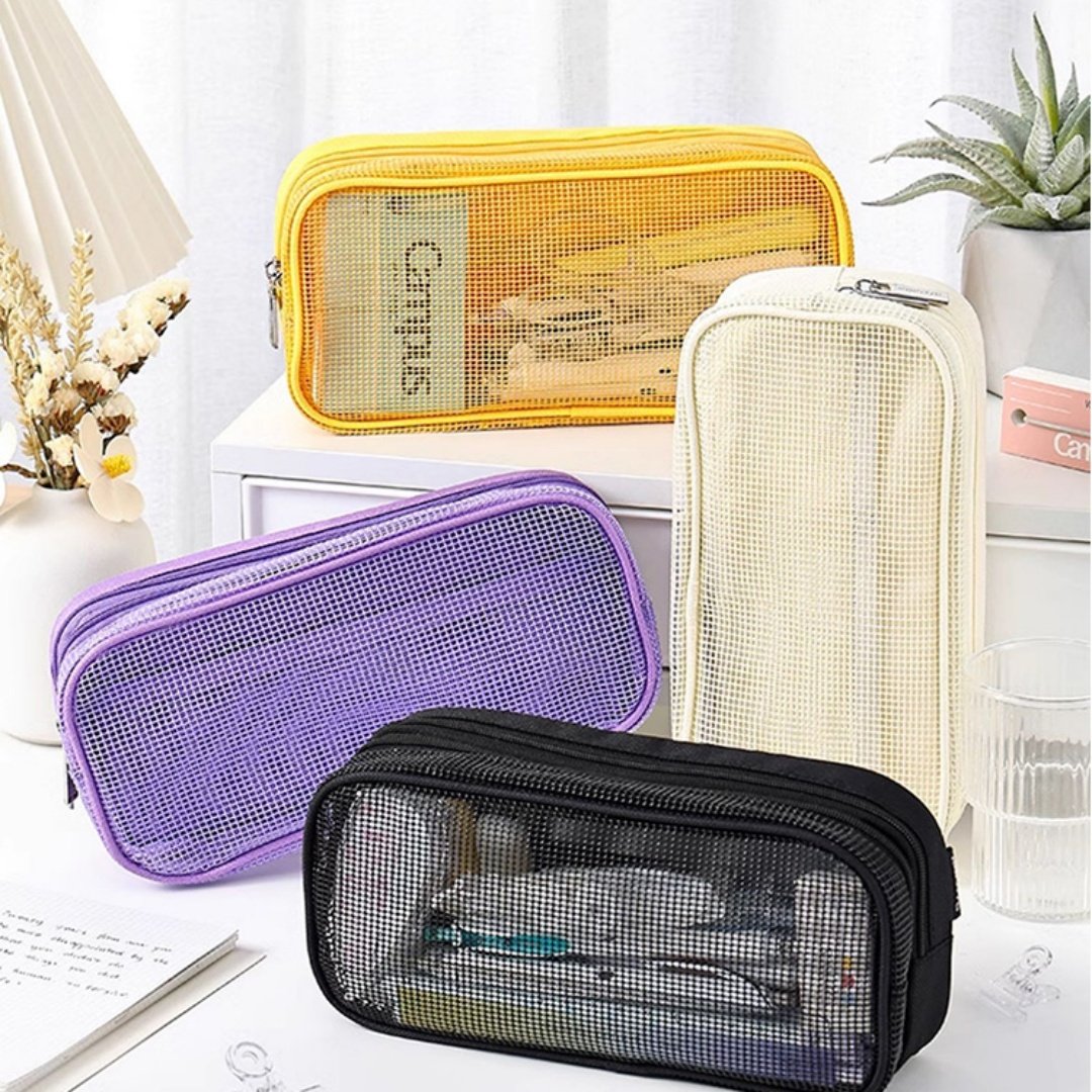 大容量双层笔袋KOKUYO/国誉网纱