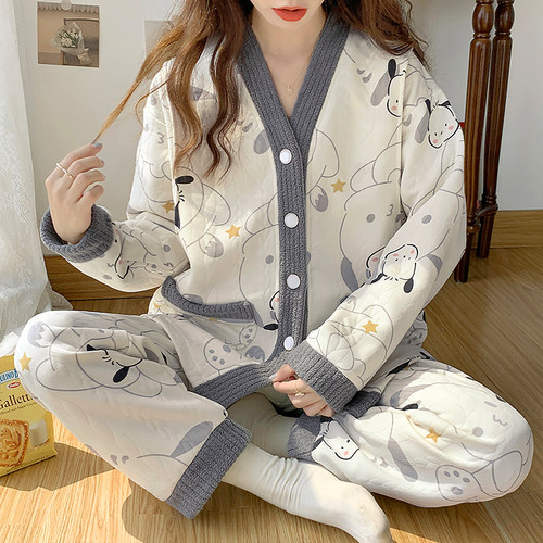 月子服秋冬产后加厚家居服