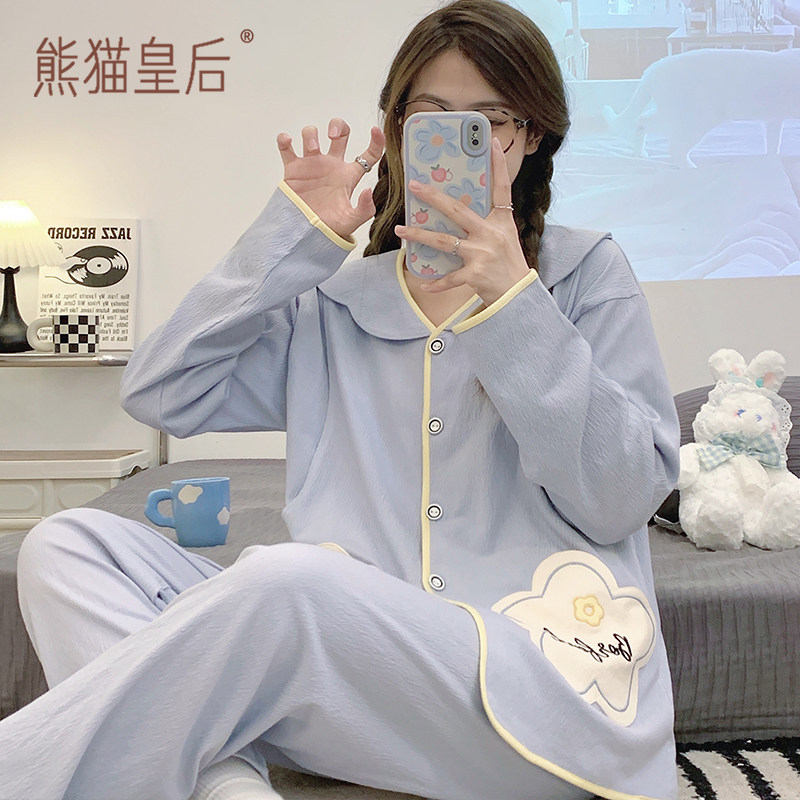 月子服秋冬季产后哺乳孕妇睡衣纯棉11月份可外穿产妇12家居服套装