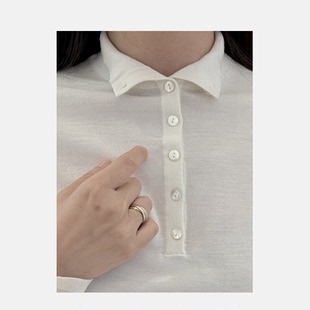 80支羊毛半开领系扣缩褶针织秋冬打底 品质打底 SIMPLY PUT