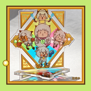 喜羊羊与灰太狼羊村守护者羊羊彩窗立牌官方动漫周边