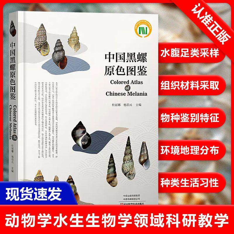 【书】中国黑螺原色图鉴 杜丽娜 杨君兴 编 生命科学/生物学专业科技 河南科学技术出版社书籍