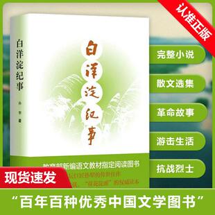 白洋淀纪事 孙犁 初中语文教材阅读 短篇小说 中国青年出版社 暑假阅读书籍 课外书籍