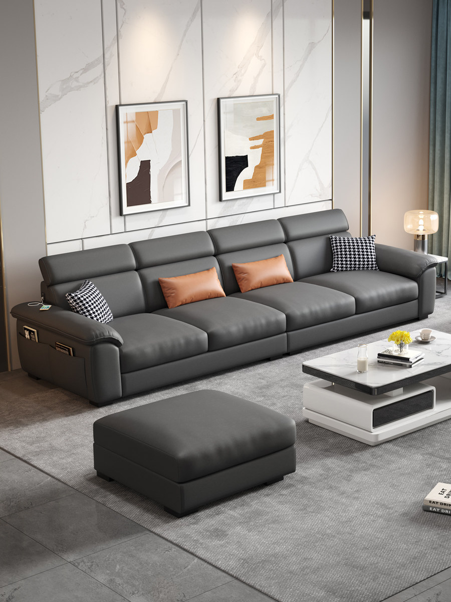 工作沙发工作家具会客招待沙发商务沙发精约现代工作室沙发茶几组合 3+1（默许黑色）