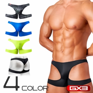 GX3 性感野性低腰前卫弹力速干左右镂空全臀双杠男双丁内裤