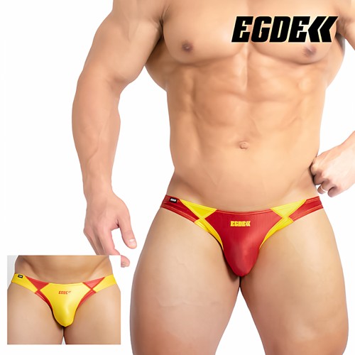 现货3857日本制EGDE男士低腰三角内裤涤纶氨纶吸湿速干救生员配色