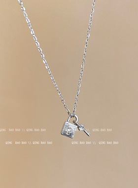 24年新款爆款设计感锁扣项链女时尚气质百搭高级感小众钛钢锁骨链