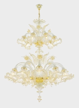 非标定制-雅典娜豪华2层威尼斯吹制玻璃经典吊灯DreamsofCrystal