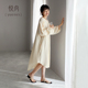 秋季 薄款 梭织棉纱布纯棉长袖 春夏季 加大码 悦内睡裙女士睡衣春秋款