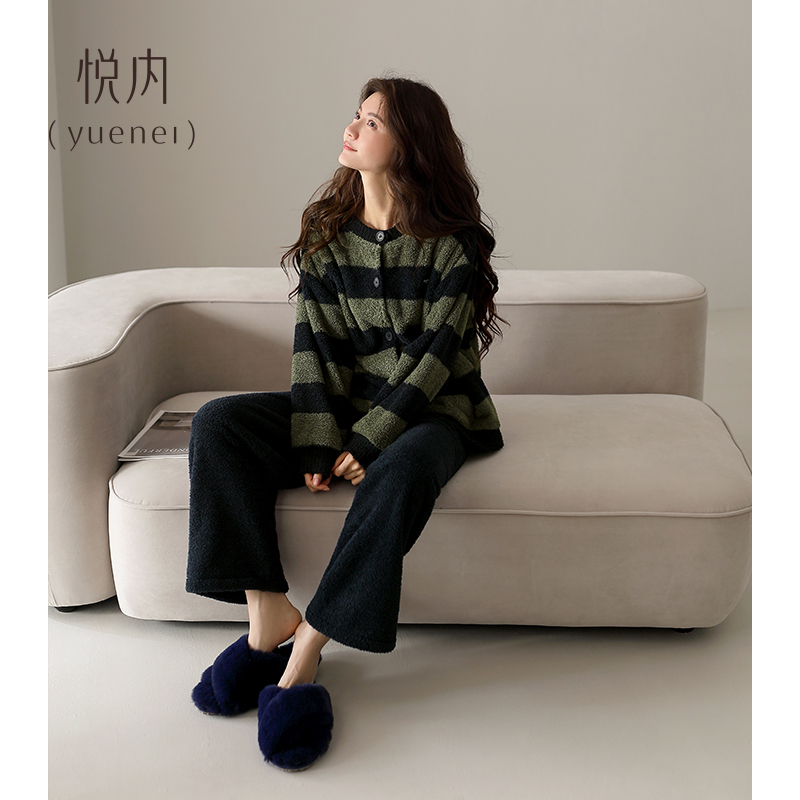 【商场同款】悦内女士半边绒睡衣