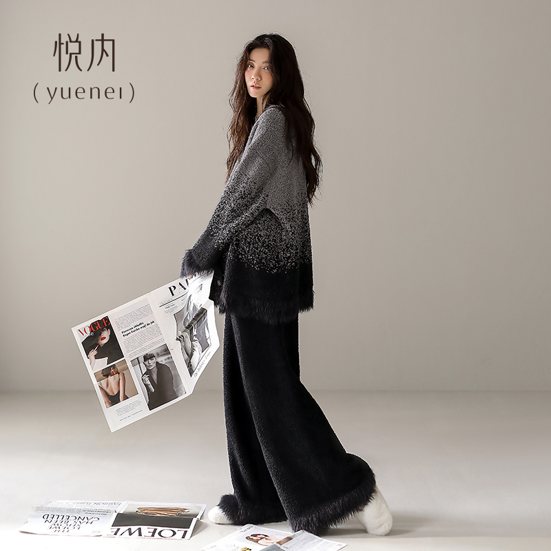 【商场同款】悦内女士半边绒睡衣